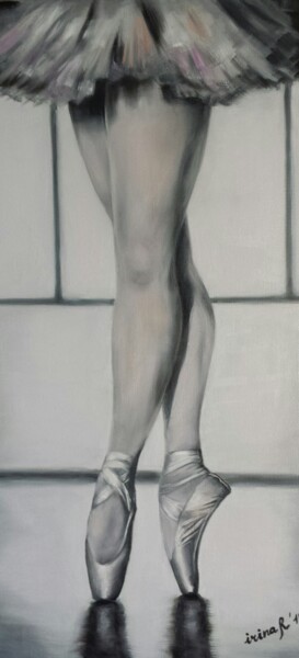 Painting titled "Pointes" by Irina R, Original Artwork, Oil Mounted on Wood Stretcher frame