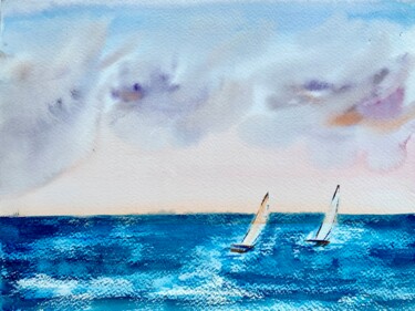 Painting titled "On the expanse of t…" by Irina Rets, Original Artwork, Watercolor