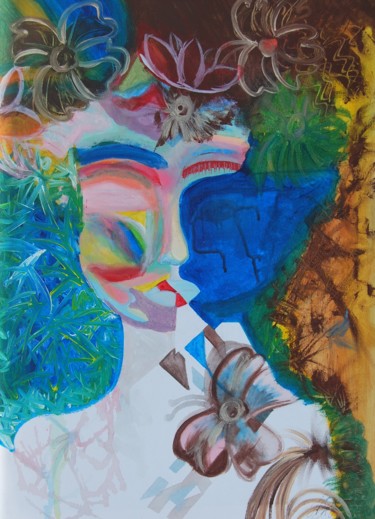 Malerei mit dem Titel "GeOrient" von Irina Ruocco, Original-Kunstwerk, Acryl
