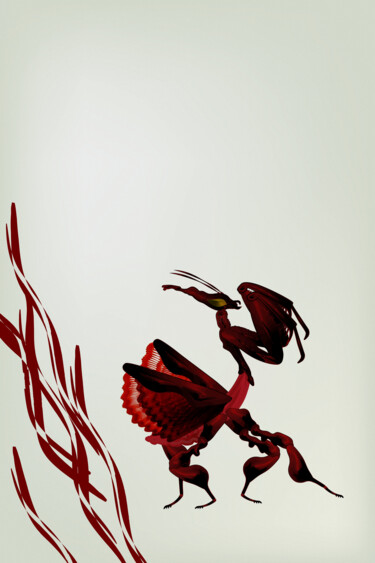 Digitale Kunst mit dem Titel "Black Mantis. Prote…" von Irina Ryzkova (Ira Go), Original-Kunstwerk, 2D digitale Arbeit