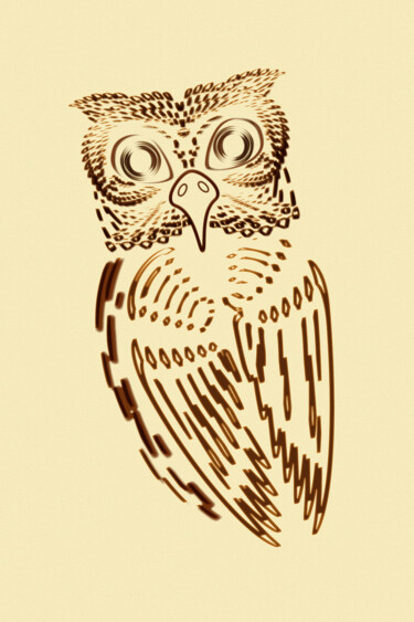 제목이 "Eagle Owl"인 디지털 아트 Ирина Рыжкова (Ira Go)로, 원작, 2D 디지털 작업