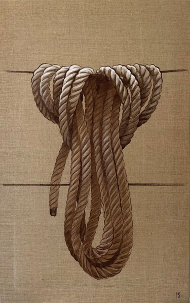 Schilderij getiteld "Mooring rope / Швар…" door Irina Safiullina, Origineel Kunstwerk, Acryl