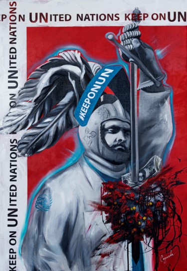Painting titled "KEEP ON UNITED NATI…" by Irina Sazonova, Original Artwork, Oil
