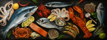 Painting titled "Gourmet collection.…" by Irina Sazonova, Original Artwork, Oil