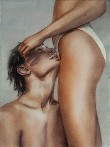 Pintura intitulada "Together" por Irina Schulz (shu.aniri), Obras de arte originais, Aquarela