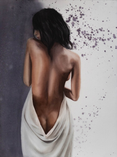 Painting titled "Nude Series I" by Irina Schulz (shu.aniri), Original Artwork, Watercolor