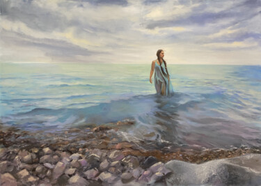 Painting titled "I of the Storm" by Irina Sergeyeva, Original Artwork, Oil Mounted on Wood Stretcher frame