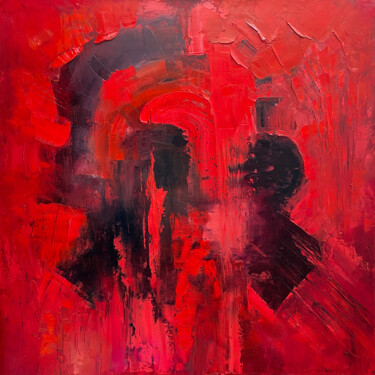 Malerei mit dem Titel "Red starts and wins" von Irina Sergeyeva, Original-Kunstwerk, Öl Auf Keilrahmen aus Holz montiert