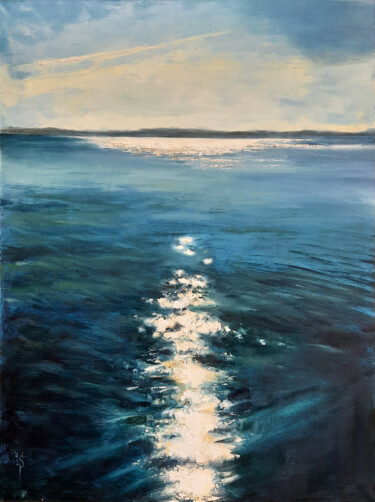 Schilderij getiteld "Distant shore" door Irina Sergeyeva, Origineel Kunstwerk, Olie