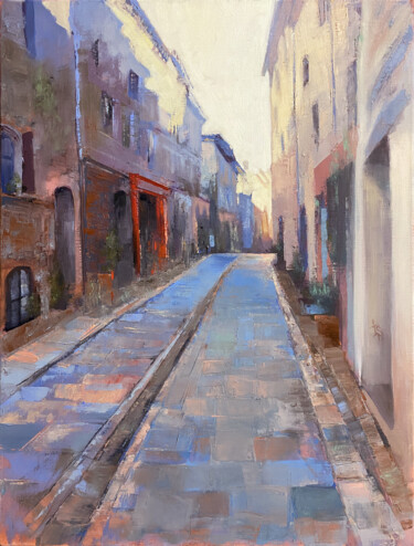 Painting titled "The Road of Blue Br…" by Irina Sergeyeva, Original Artwork, Oil Mounted on Wood Stretcher frame