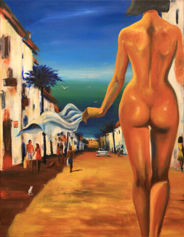 Painting titled "Girl from Ipanema" by Irina Sergeyeva, Original Artwork, Acrylic Mounted on Wood Stretcher frame