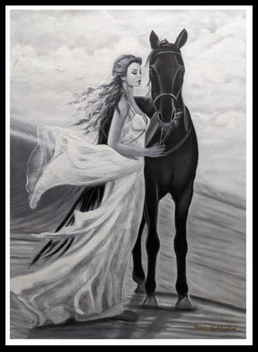 Pittura intitolato "Shes Like The Wind" da Irina Shchukina, Opera d'arte originale, Olio