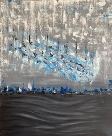 Картина под названием "Абстракция небо" - Irina Shitova, Подлинное произведение искусства, Масло