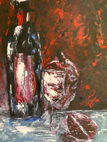 Malerei mit dem Titel "wine" von Irina Shitova, Original-Kunstwerk, Öl