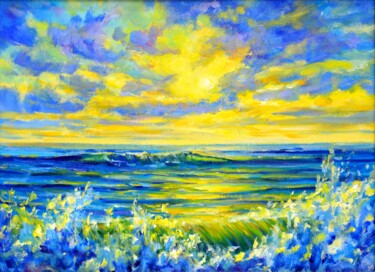 Peinture intitulée "Sea. Dawn" par Irina Sidorovich, Œuvre d'art originale, Huile Monté sur Carton