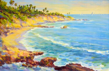 Pintura titulada "Sunny Beach 2" por Irina Sidorovich, Obra de arte original, Acrílico Montado en Cartulina