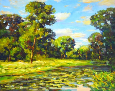 Malarstwo zatytułowany „Summer landscape.” autorstwa Irina Sidorovich, Oryginalna praca, Olej Zamontowany na Drewniana rama…