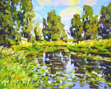 Картина под названием "Summer landscape 2." - Irina Sidorovich, Подлинное произведение искусства, Акрил Установлен на картон