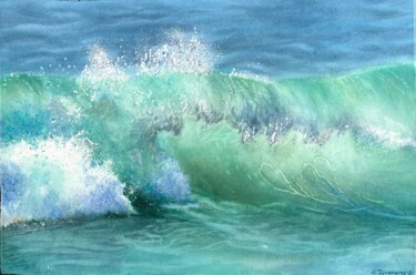 Картина под названием "Волна" - Ирина Щипицына, Подлинное произведение искусства, Акварель