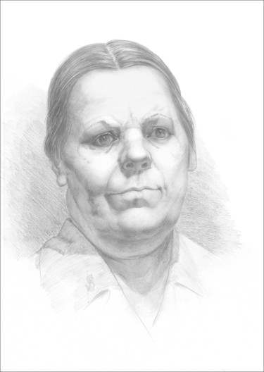 Desenho intitulada "Portrait of a neigh…" por Irina Sumanenkova, Obras de arte originais, Lápis