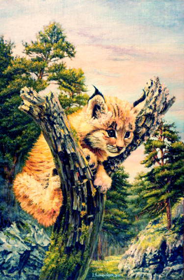 제목이 "Soul of the forest.…"인 미술작품 Irina Sumanenkova로, 원작, 기름 나무 들것 프레임에 장착됨