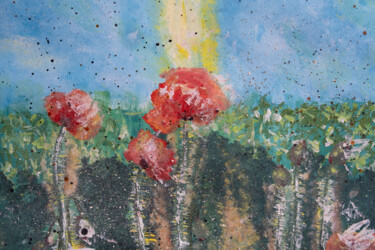Fotografía titulada "Light Poppies" por Irina Ten, Obra de arte original, Gouache
