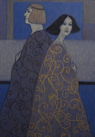 Картина под названием "Двое" - Irina Titovets, Подлинное произведение искусства