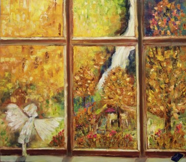 Картина под названием "Angel at the window" - Irina Tuzhilina, Подлинное произведение искусства