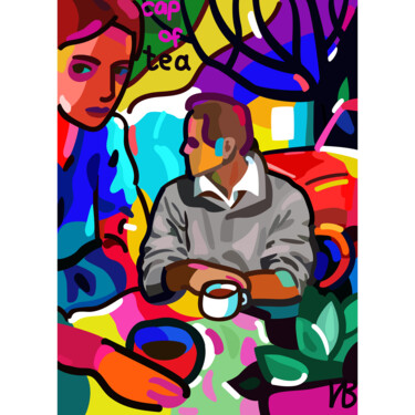 Цифровое искусство под названием "Cup of tea" - Ирина Ванина, Подлинное произведение искусства, 2D Цифровая Работа