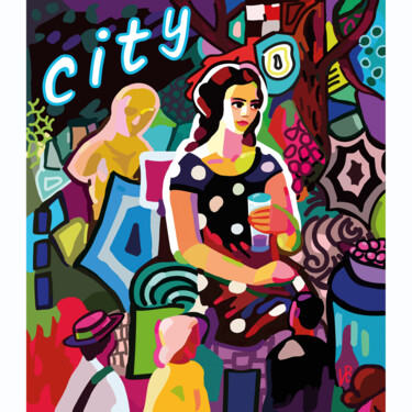 Digitale Kunst mit dem Titel "city" von Irina Vanina, Original-Kunstwerk, 2D digitale Arbeit