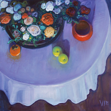 Malerei mit dem Titel "Полуночный натюрморт" von Irina Vasileva, Original-Kunstwerk, Öl