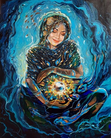 Картина под названием "Богиня мать" - Irina Velichkina, Подлинное произведение искусства, Акрил