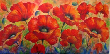 Painting titled "Poppies" by Irina Velman, Original Artwork, Acrylic