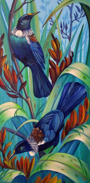 Pintura intitulada "In the Flax" por Irina Velman, Obras de arte originais, Acrílico