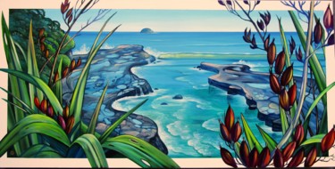 Peinture intitulée "Muriwai" par Irina Velman, Œuvre d'art originale, Acrylique