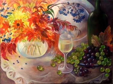 Painting titled "Afternoon Wine" by Irina Velman, Original Artwork, Acrylic