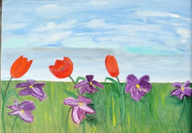 Картина под названием "Весна. Цветение пер…" - Irina Voloshina, Подлинное произведение искусства, Масло Установлен на Деревя…