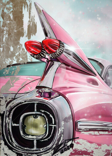 Arte digital titulada "Pink - Detroit Baro…" por Irina Ziborova, Obra de arte original, Pintura Digital Montado en Bastidor…