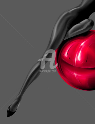 Digitale Kunst mit dem Titel "Pink ball" von Irina Ziborova, Original-Kunstwerk, Digitale Malerei