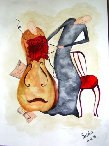Painting titled "Chello" by Irina Basalik El Houri, Original Artwork