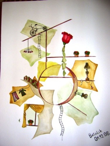 Painting titled "Wild Rose" by Irina Basalik El Houri, Original Artwork