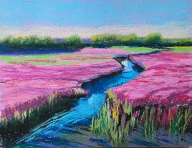 Peinture intitulée "Purple Loosestrife…" par Irina Shepchenko, Œuvre d'art originale, Pastel