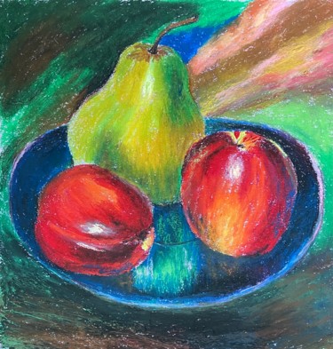 Painting titled "Bright fruit" by Irina Shepchenko, Original Artwork, Pastel