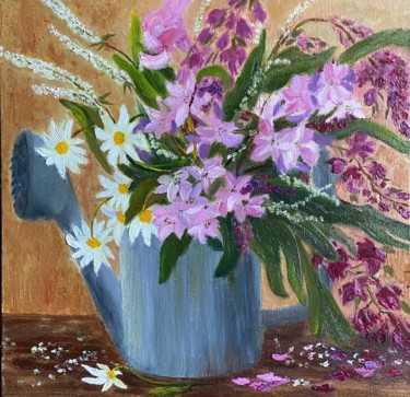Painting titled "Flowers from my gar…" by Irina Shepchenko, Original Artwork, Oil