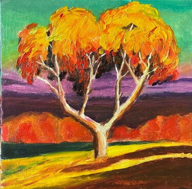 Painting titled "Automne lumineux" by Irina Shepchenko, Original Artwork, Oil