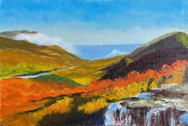 Pittura intitolato "Paysage de montagne" da Irina Shepchenko, Opera d'arte originale, Olio