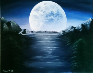 Painting titled "Moonlight" by Irina E.A, Original Artwork, Acrylic