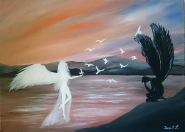 Painting titled "A touch of light" by Irina E.A, Original Artwork, Acrylic