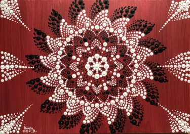 Pintura intitulada "Mandala flower dot…" por Irina Bbota, Obras de arte originais, Acrílico Montado em Armação em madeira