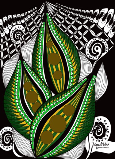 Digital Arts titled "Gold in the green l…" by Irina Bbota, Original Artwork, 2D Digital Work